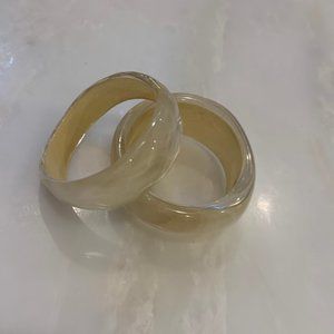 Modern Cream Bracelets (Knock off Alexis Bittar)